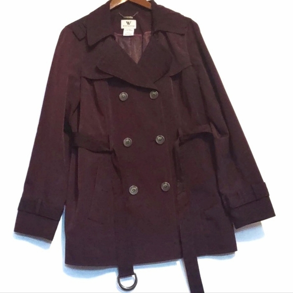 Worthington Jackets & Blazers - Worthington Double Breasted Rain Coat Size XL Dark Purple